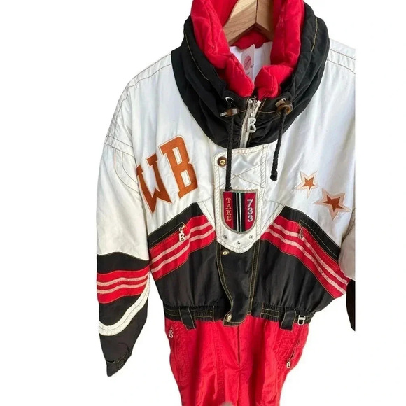 Bogner USA-Made Ski Suit Size 40 red black white snow stars - Picture 4 of 11